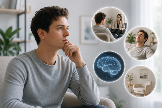 Therapist explaining clinical hypnotherapy to a client